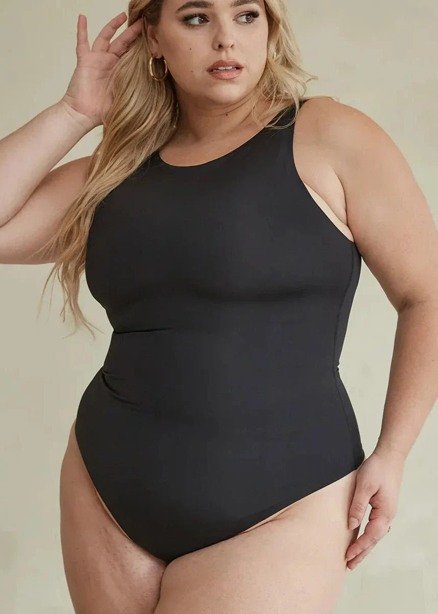 High Neck Hourglass Shapewear Thong Bodysuit